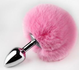 Faux Bunny Tail Pink