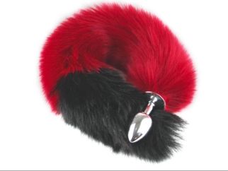 Faux Fox Tail Red/Black