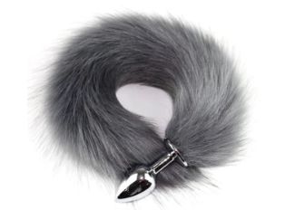 Faux Fox Tail Silver