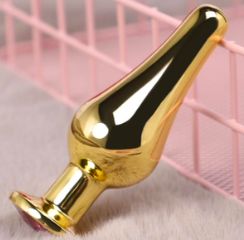 Jeweled Bowling Pin Plug Gold