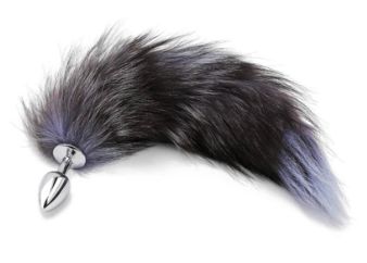 Faux Fox Tail Grey/Purple