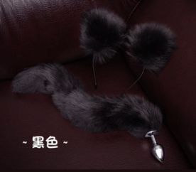 Faux Fox/Ears Set Black