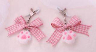 SM-YL-NC066 Pink Bow/Paw Nip Clamps