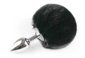 Faux Bunny Tail Black