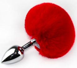 Faux Bunny Tail Red