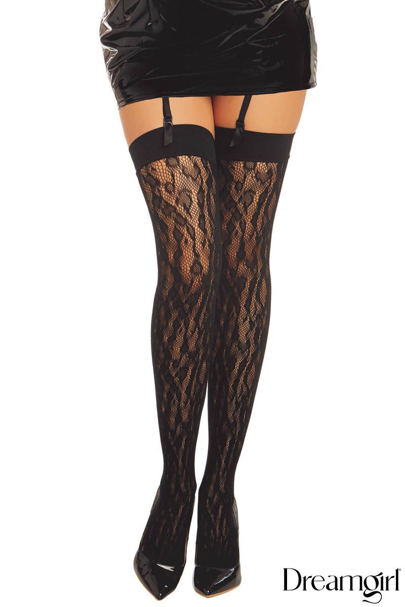DG0347X Leopard Thigh Highs Black O/S Q