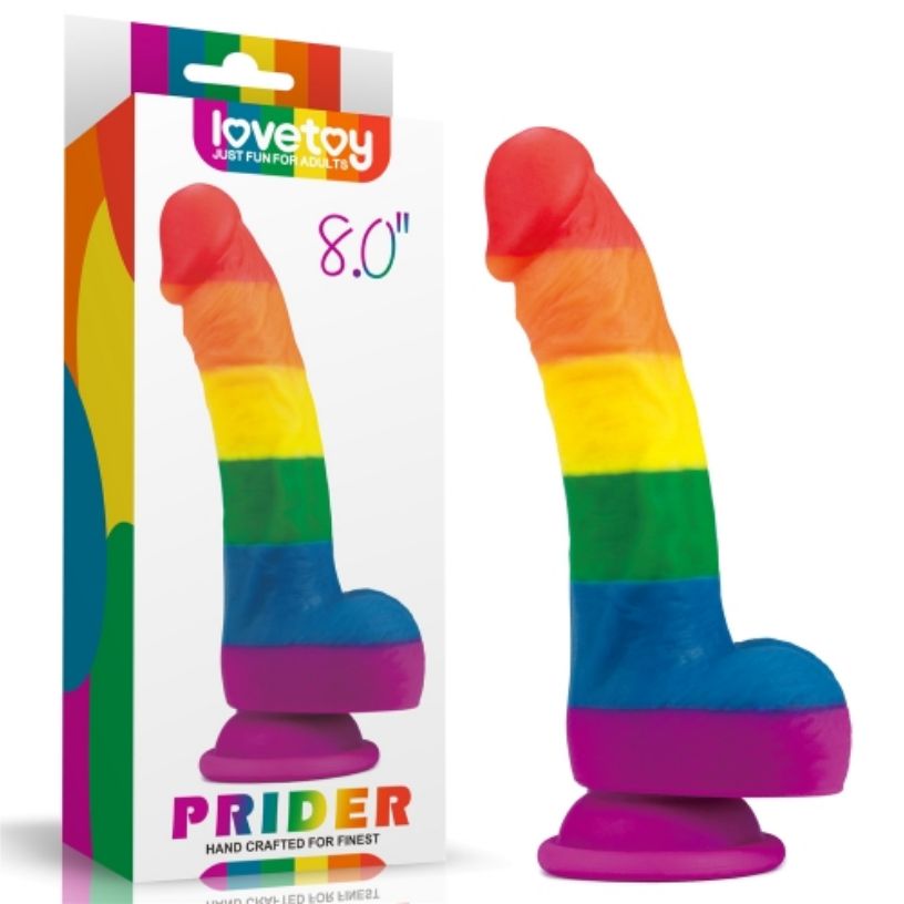 LV410027 8" Rainbow Dildo