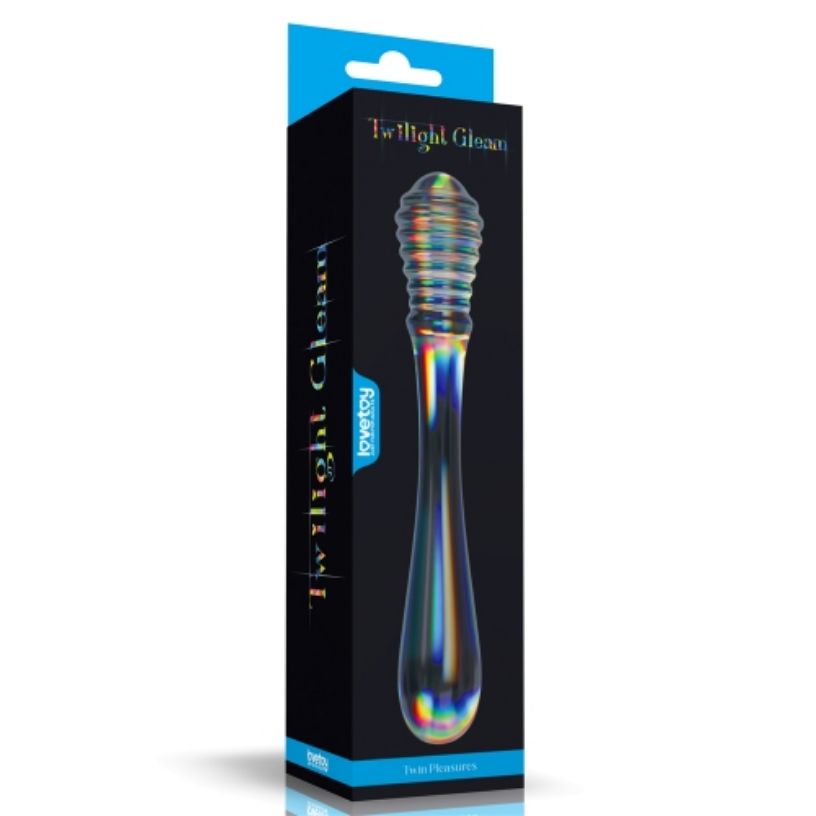 LV6100024 Twilight Gleam Glass Dildo Twin Pleasures