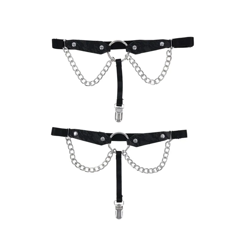 SP1107 Chain Lace Garters Black