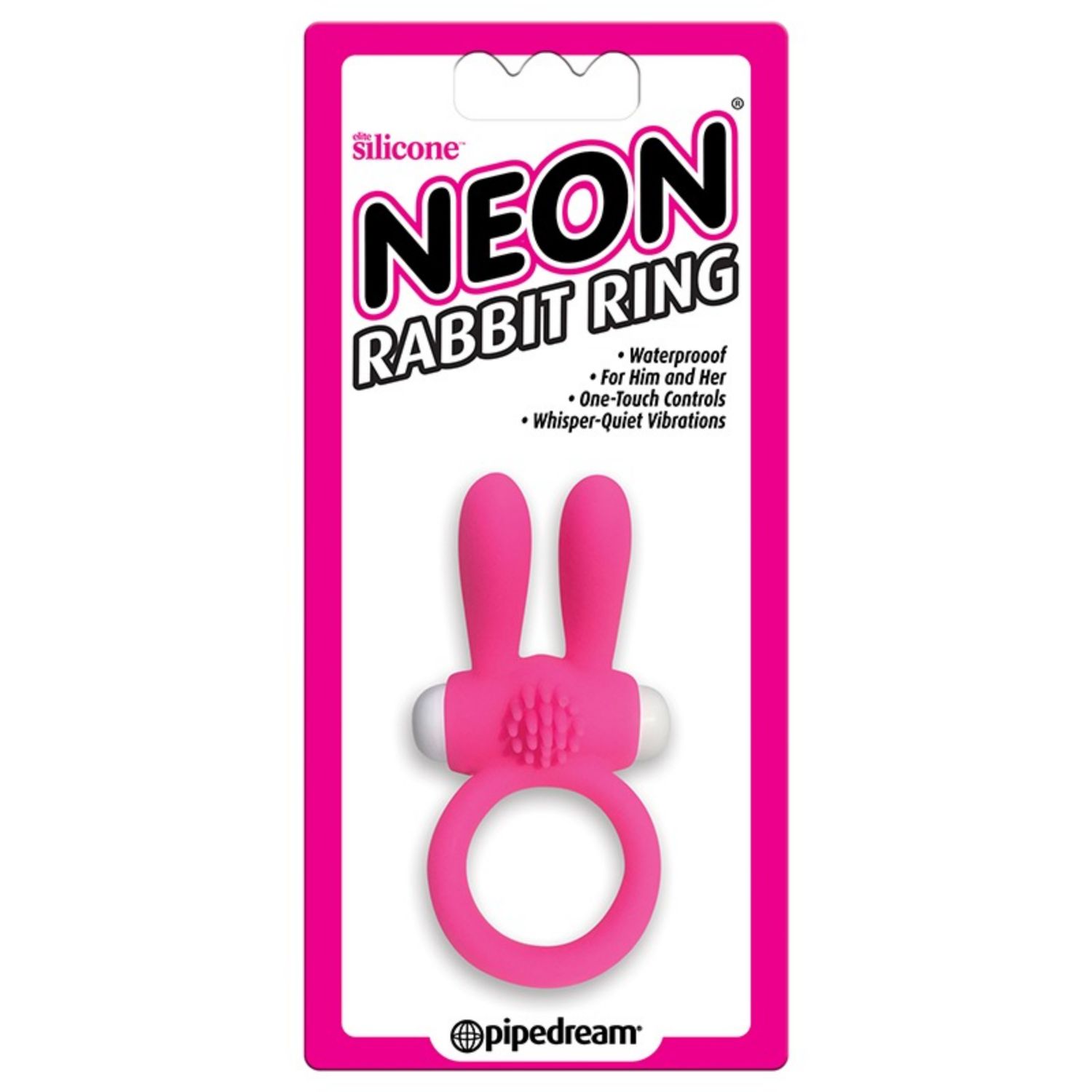 PD2016-11 Rabbit Vibe Ring Neon Pink