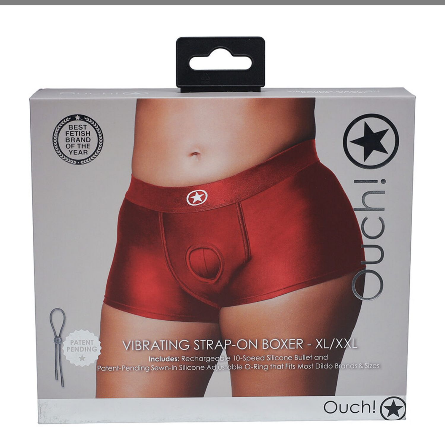 ST3202 Strap-On Vibrating Boxer Red M/L