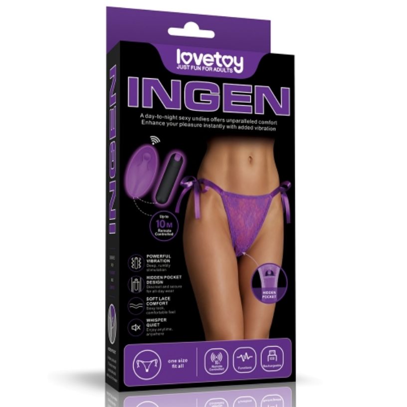 LV770203 Lace Vibrating Panties Purple O/S