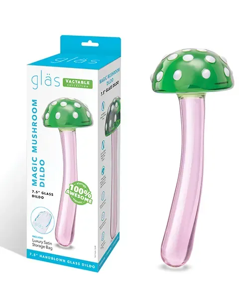 GLAS-175 Magic Mushroom Glass Dildo 7.5"