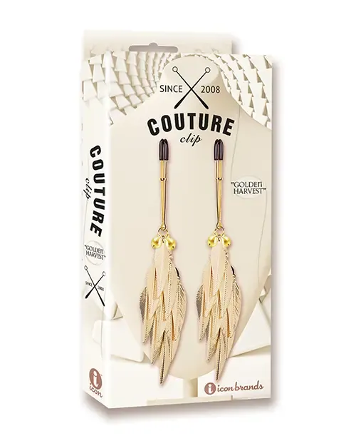 IBIC3302 Gold Feather Nipple Clamps