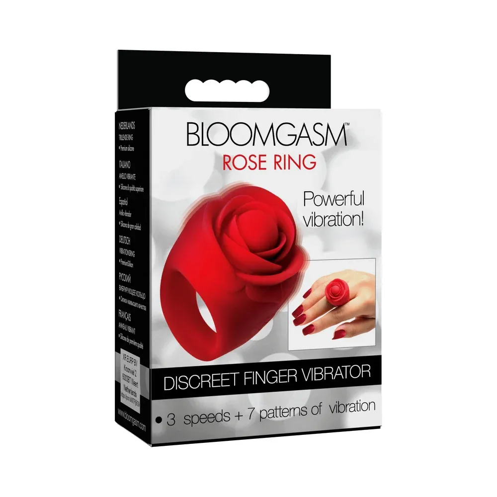 AH804 Bloomgasm Rose Ring Finger Vibe Red