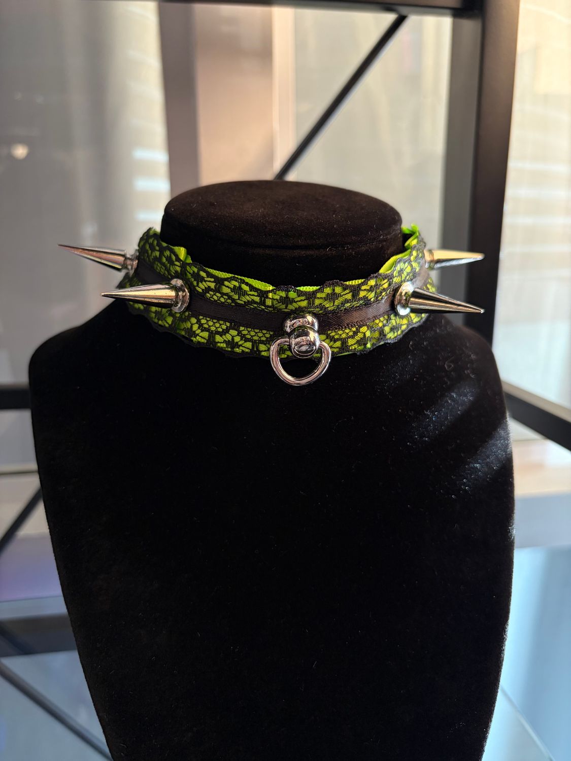 Lime Green Spike Collar