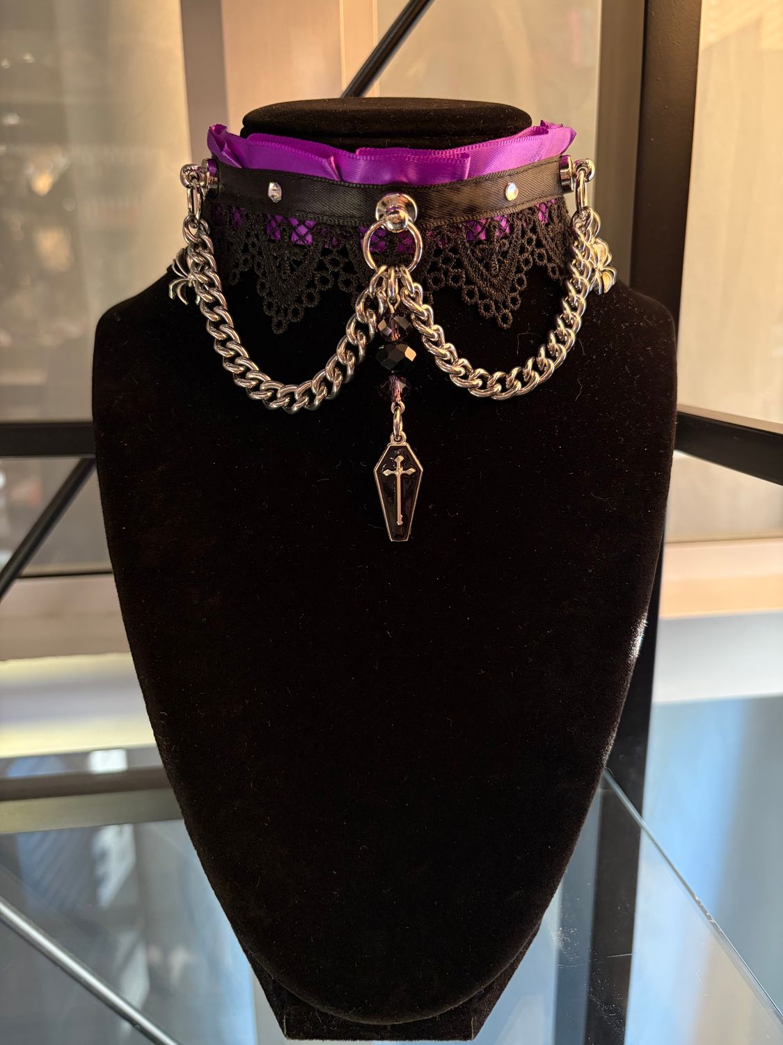 Coffin/Spider Purple Choker