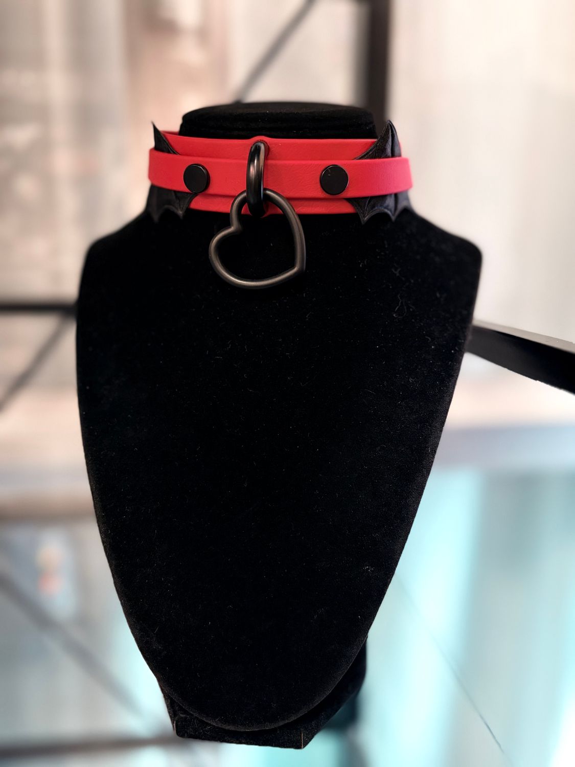 Red Bat Pup Biothane Collar