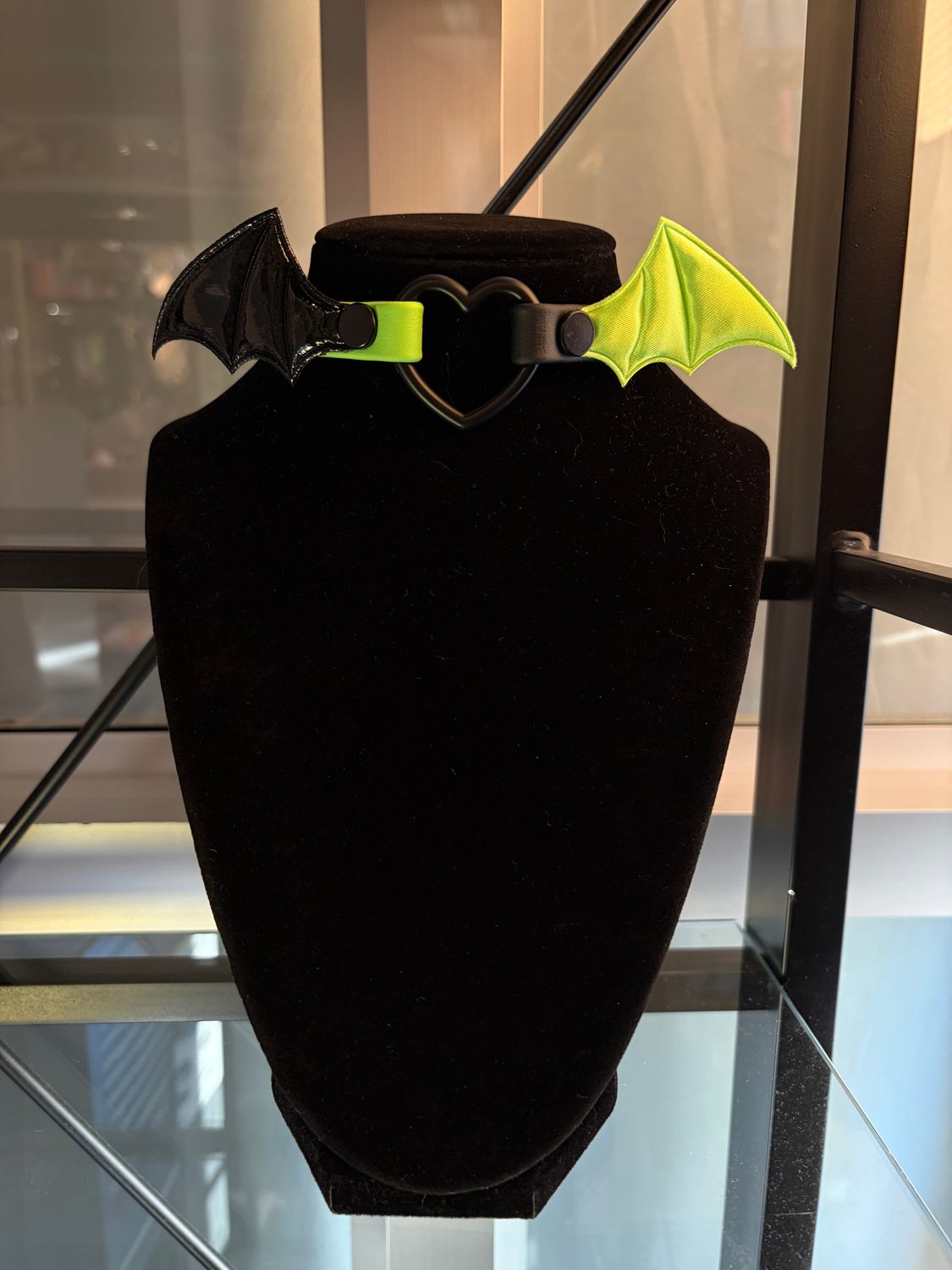 Lime/Black Bat Biothane Collar