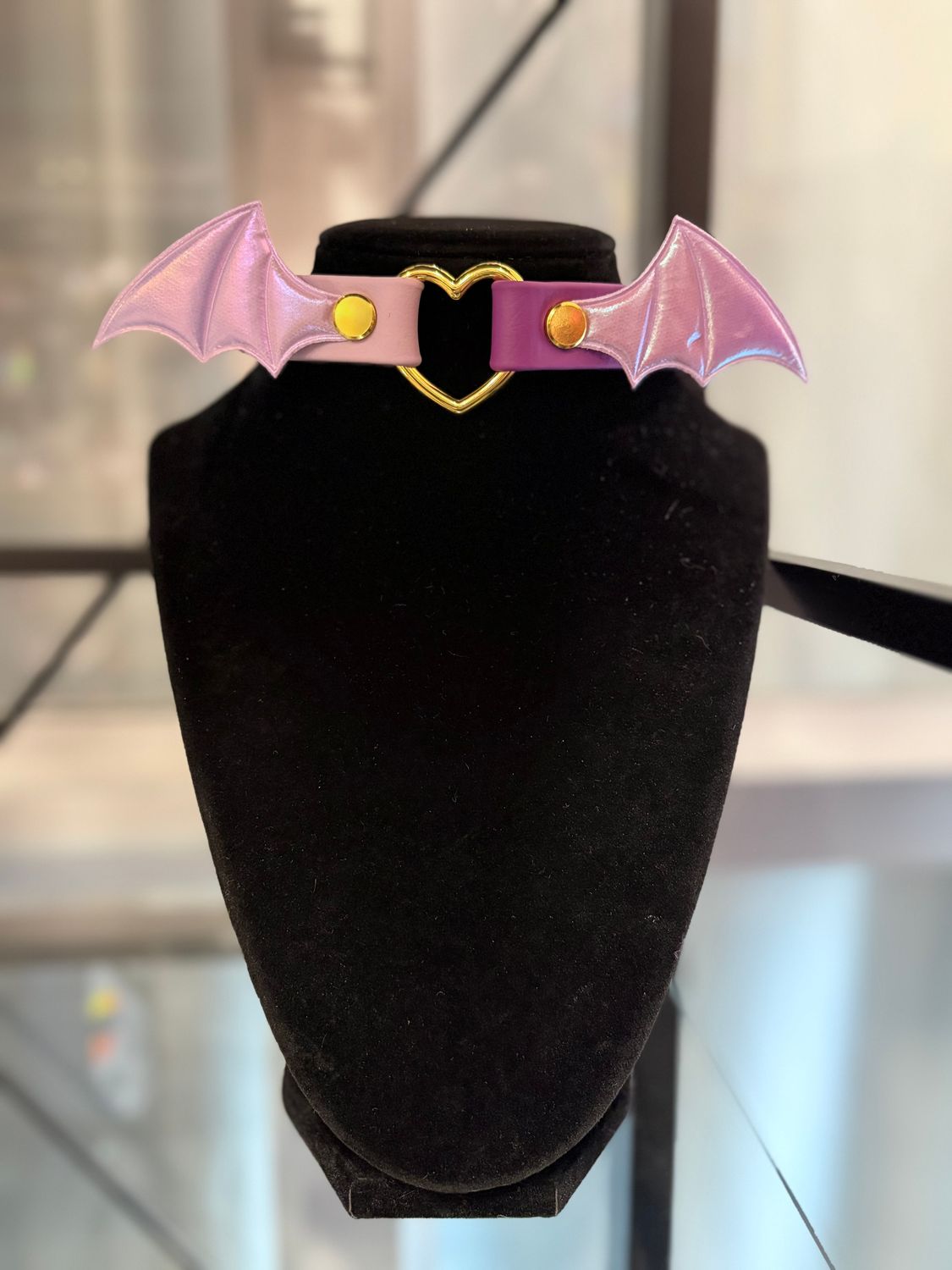 Lilac/Purple Bat Biothane Collar