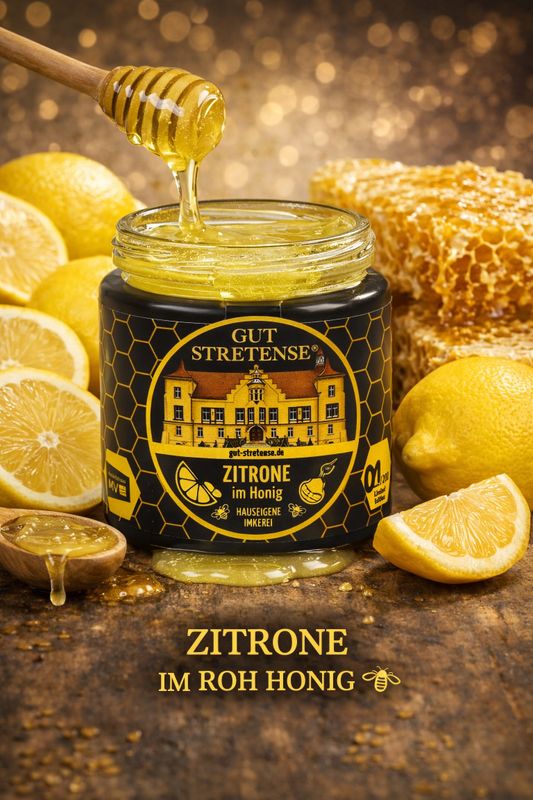 🍋 Zitrone im ROH HONIG vom Gut Stretense     230 Gramm