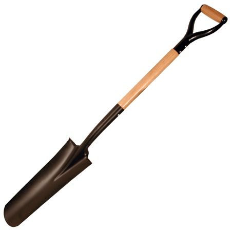 Round Blade Drain Spade with &quot;D&quot; Handle