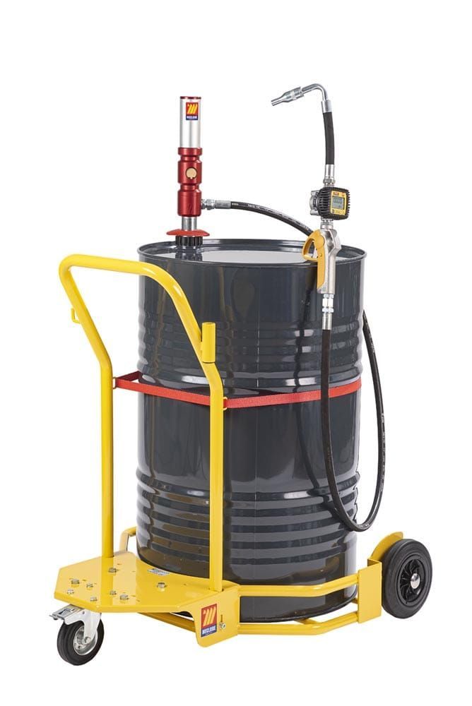 COMPLETO OLIO CARRELLATO PER FUSTI DA 180-220 l R=3:1 PORTATA 25 l/min MCLUBE