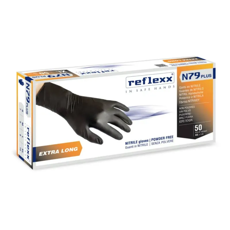 GUANTI NITRILE USA E GETTA N79 PLUS  SENZA POLVERE FULL GRIP REFLEX