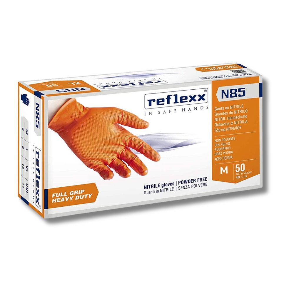 GUANTI NITRILE USA E GETTA N85 SENZA POLVERE FULL GRIP-REFLEX