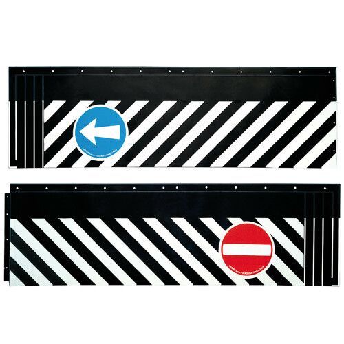 COPPIA PARASPRUZZO RILIEVO LUNGHI MIS. 120X37 STRISCE+SEGNALI CON ATTACCHI-LAMPA