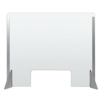 SCHERMO PROTETTIVO PARAFIATO CON FERITOIA PER BANCONI E SCRIVANIE - LAMPA -660x560 mm