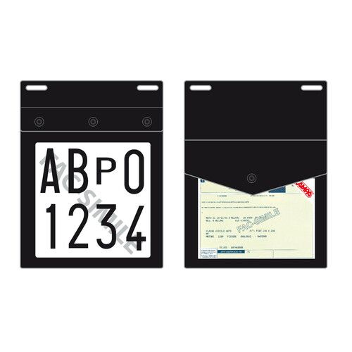 PORTA TARGA PROVA CON DOPPIA TASCA- LAMPA