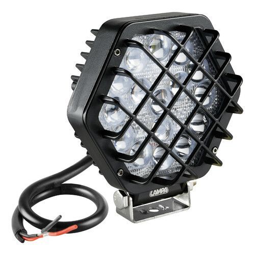 FARO LAVORO AUSILIARE CON GRIGLIA DI PROTEZIONE A 16 LED BIANCO 12/24V- LAMPA FARO LAVORO AUSILIARE CON GRIGLIA DI PROTEZIONE A 16 LED BIANCO 12/24V- LAMPA