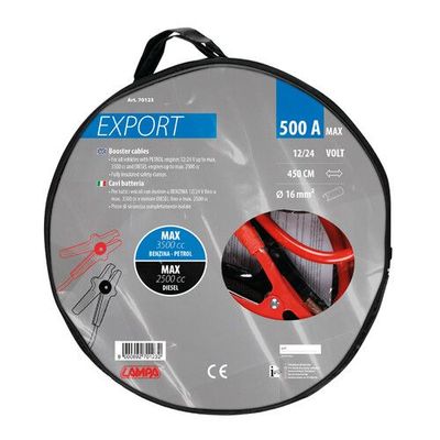 CAVI BATTERIA EXPORT 12/24V 450cm - 500A - 16MM- LAMPA