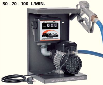 ELETTROPOMPA AUTODESCANTE PER TRAVASO GASOLIO CON CONTALITRI MECCANICO, MOD.36C 50lt/min- FAT ELETTROPOMPA AUTODESCANTE PER TRAVASO GASOLIO CON CONTALITRI MECCANICO, MOD.36C 50lt/min- FAT