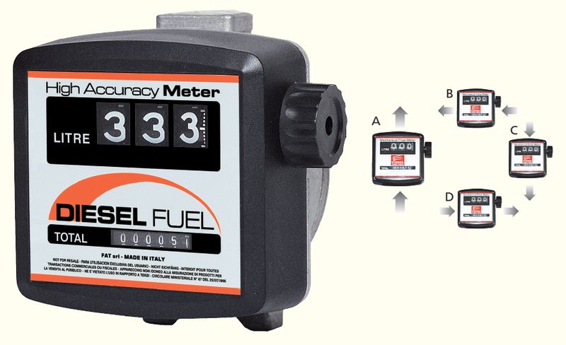 CONTALITRI MECCANICO PARZIALE AZZERABILE 3 CIFRE, 120L/min- FAT CONTALITRI MECCANICO PARZIALE AZZERABILE 3 CIFRE, 120L/min- FAT