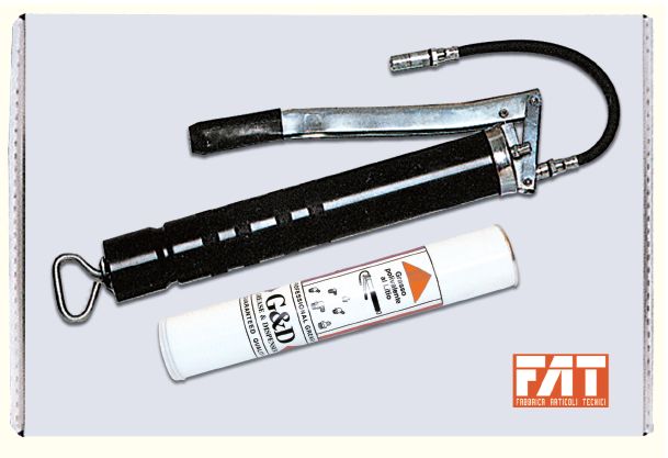 KIT SIRINGA A LEVA CON CARTUCCIA 600g, COMPLETA DI 300mm DI TUBETTO FLESSIBILE E TESTINA A 4 GRIFFE