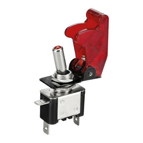INTERRUTTORE CON SICURA ROSSO 12/24V MAX20A- LAMPA