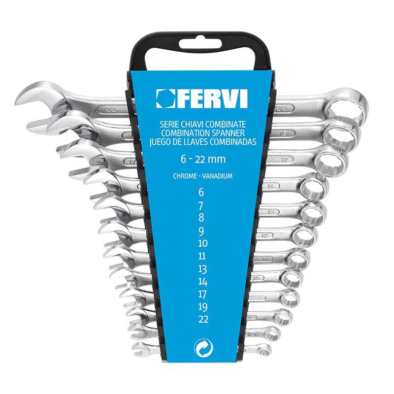 SERIE DI 12 CHIAVI COMBINATE CROMATE SATINATE- FERVI SERIE DI 12 CHIAVI COMBINATE CROMATE SATINATE- FERVI