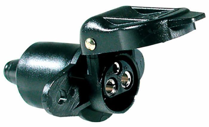 PRESA A 3 POLI 12–24 V  IN PLASTICA, CON 2 FORI DI FISSAGGIO E COPERCHIO- AMA