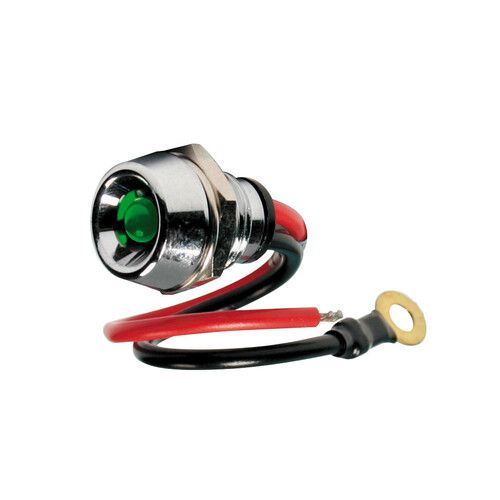 LED AD INCASSO 12/24V VERDE IN OTTONE CROMATO- LAMPA
