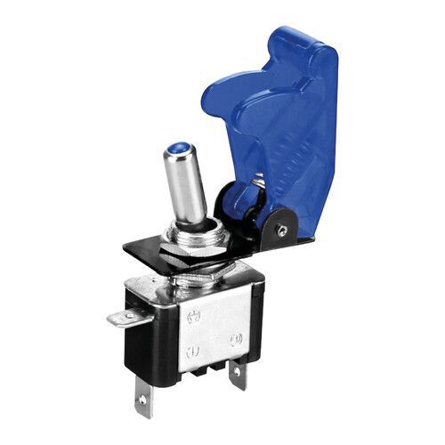 INTERRUTTORE A LEVA CON SICURA 12/24 V IN ALLUMINIO CON SPIA A LED BLU 12/24V 20A- LAMPA INTERRUTTORE A LEVA CON SICURA 12/24 V IN ALLUMINIO CON SPIA A LED BLU 12/24V 20A- LAMPA