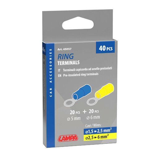 KIT 40 CAPICORDA  ANELLO BLU/GIALLO- LAMPA