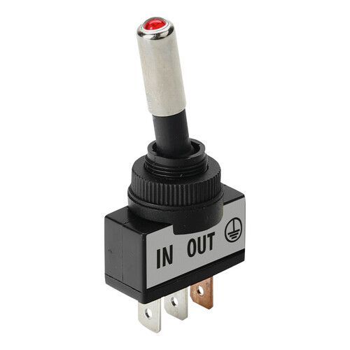 INTERRUTTORE A LEVA 12/24V 20A  MAX CON LED ROSSO