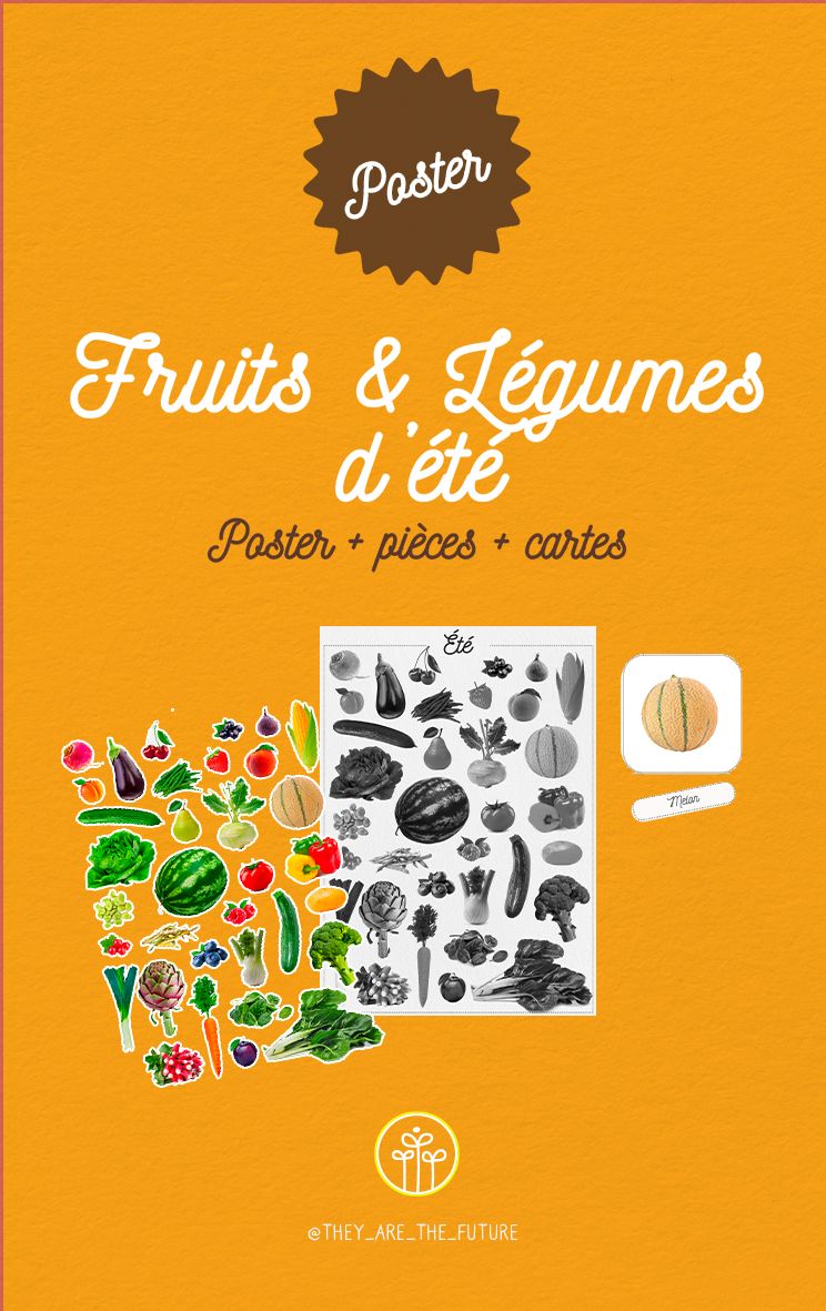 Poster des fruits et légumes. - Version été