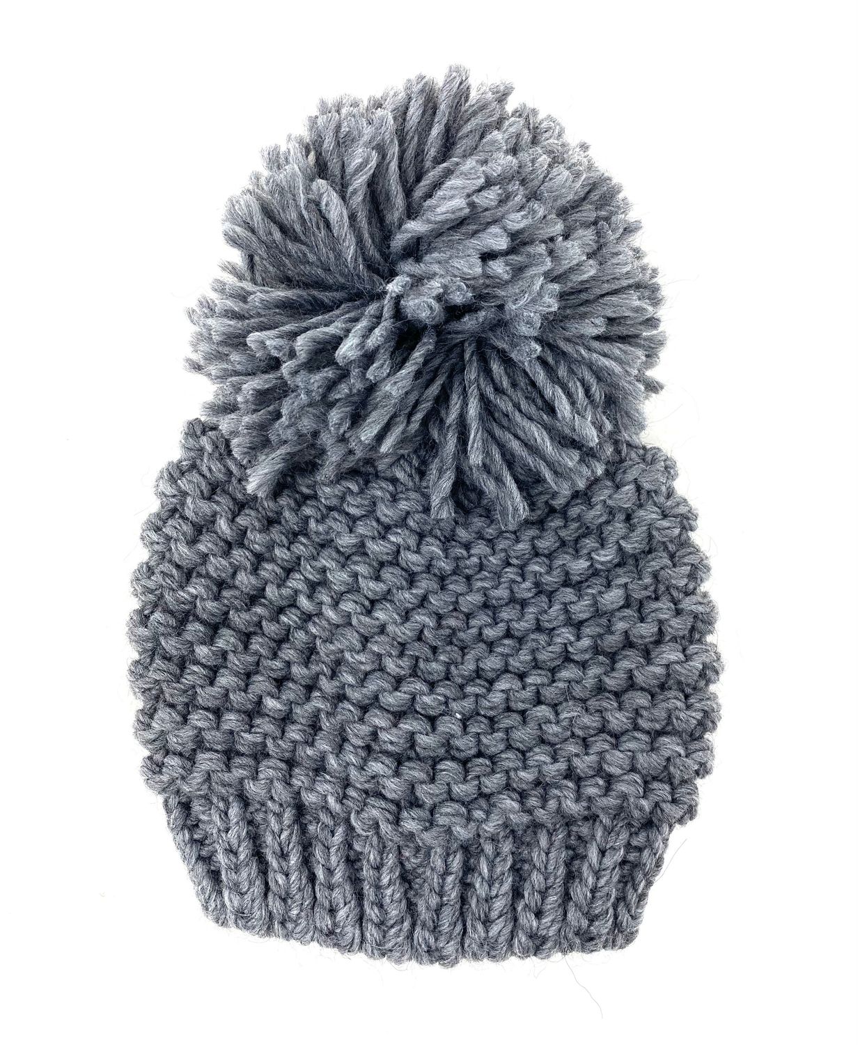 BERRETTO POM POM ALPACA GRIGIO