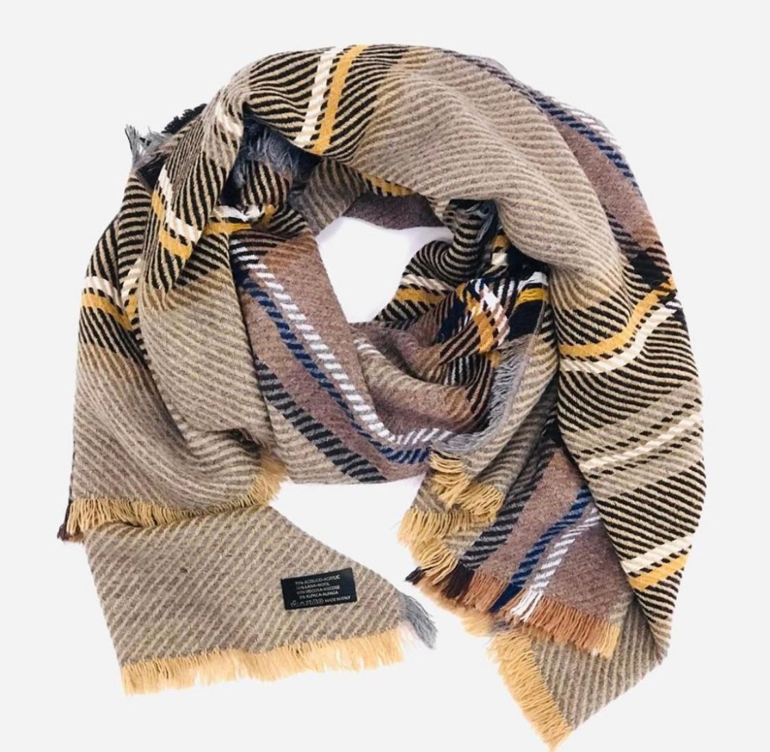 Sciarpa Tartan Check CAMMELLO