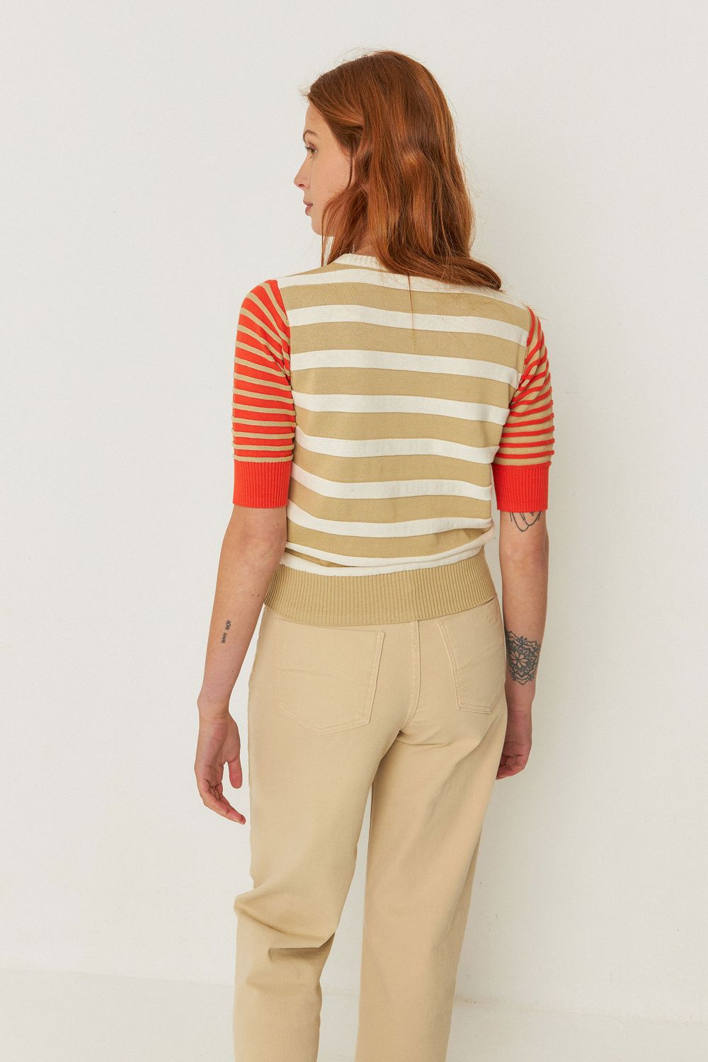 MAGLIA MUIKE SKFK RIGHE ARANCIO