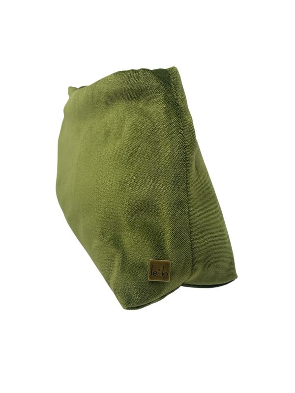 POCHETTE KIM VELLUTO le&#39;b VERDE OLIVA