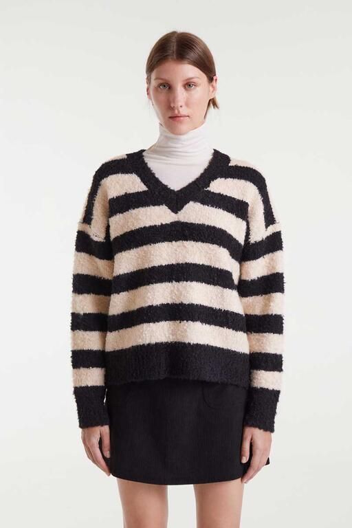 MAGLIONE RIGHE COMPANIA FANTASTICA BIANCO NERO 10300